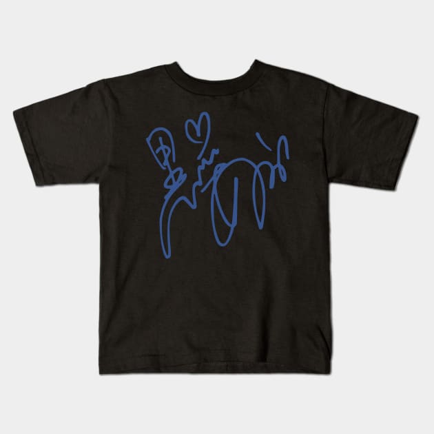 Oshi no Ko Akane Kurokawa Blue Signature Kids T-Shirt by Animangapoi